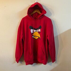 ANGRY BIRDS XL RED PULLOVER SWEATER WITH HOOD